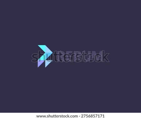 Abstract letter R logo. Creative letter logo from colorful triangles. Universal vector monogram sign logotype.