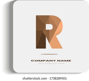 Abstract letter R logo design template with orgami touch  logo.cosmetics business, natural,spa salons. yoga, medicine companies and clinics