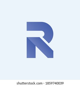 Abstract letter R logo design template. Blue Technology Automotive Fashion Logo Vector Icon. Colorful creative sign. Universal vector icon.