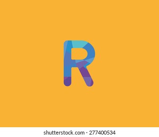 Abstract letter R logo design template. Colorful creative sign. Universal vector icon.