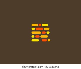 Abstract letter R logo design template.  Dynamic, code vector unusual font. Universal fast moving dots, atoms, blocks, color symbol. 