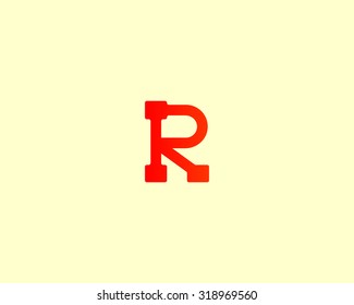 Abstract letter R logo design template. Colorful way point path creative sign. Vector shipping delivery cargo icon.