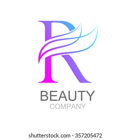 Abstract letter R logo design template with beauty industry and fashion logo.cosmetics business, natural,spa salons. yoga, medicine companies and clinics
