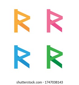 Abstract letter R logo icon design

