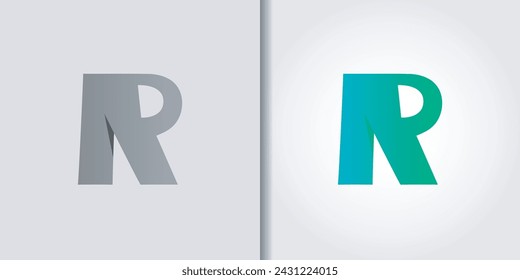abstract letter r logo set