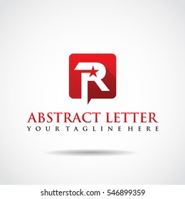Abstract Letter R logo template. on star. Vector Illustrator eps.10