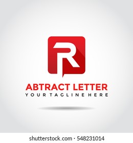 Plantilla de logotipo carta abstracta R. Ilustrador vectorial Eps.10