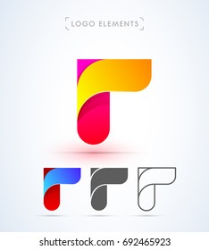 Abstract letter R logo template. Material design style