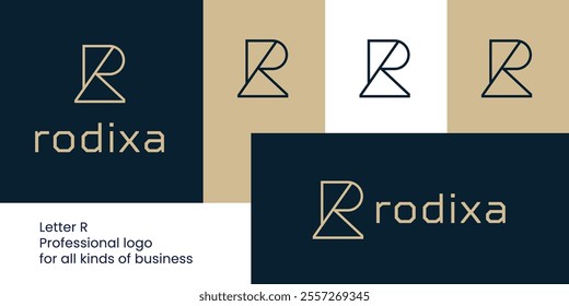 Abstract Letter R Logo with Triangle Base for Architecture and Design Firms