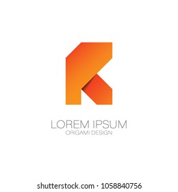 Abstract letter R logo vector design. Origami paper symbol icon template.