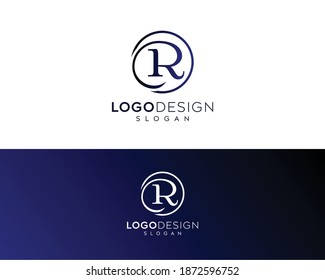 Abstract letter R logo, R vector logo design