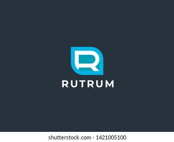 Abstract letter R logotype. Modern logo idea sign. Universal emblem vector icon.