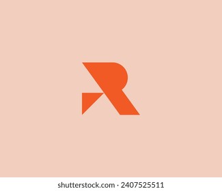 Abstract letter R minimalist style logo. Universal logotype from geometric shapes. Vector illustration.