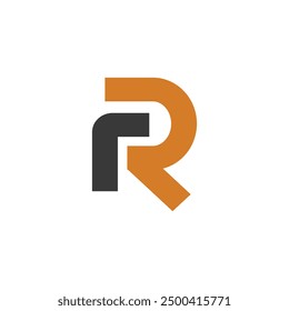 Abstract letter R minimalist style logo. Universal logotype from geometric shapes. Vector illustration