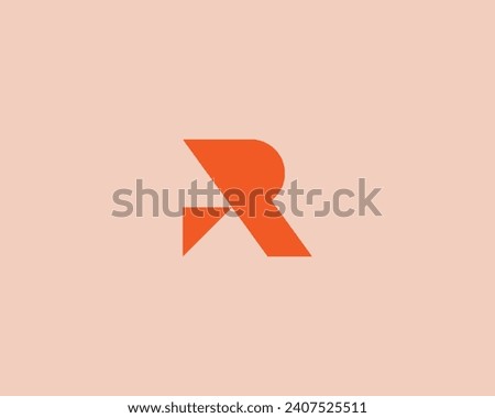 Abstract letter R minimalist style logo. Universal logotype from geometric shapes. Vector illustration.