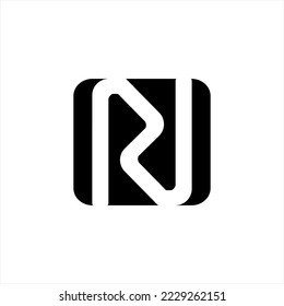 Letra abstracta diseño del logotipo vectorial R y N.