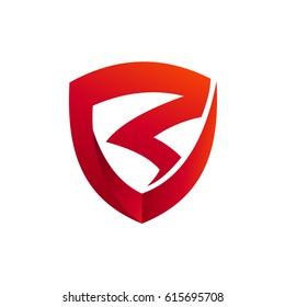 Abstract Letter R On Shield Logo