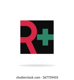 Abstract letter R and plus logo template. Letter R and cross business logo. Vector