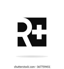 Abstract letter R and plus logo template. Letter R and cross business logo. Vector