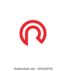 letra abstracta o círculo rojo simple diseño geométrico vector