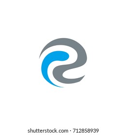 abstract letter r river logo