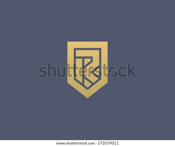 Abstract Letter R Shield Logo Design Stock Vector (Royalty Free) 372059011