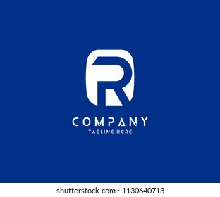 Abstract Letter R Square Shape Logo Design