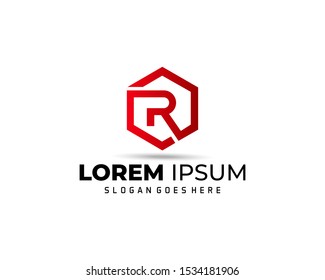 Abstract letter R vector logo design template