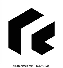 Abstract letter R vector logotype. Line hexagon creative simple logo design template. Universal geometric symbol font icon.
