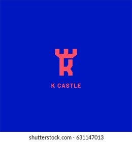 The abstract  letter R Vector logotype castle