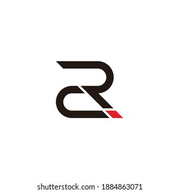 abstract letter R2 simple geometric line logo vector