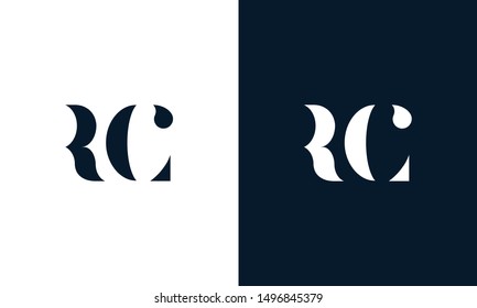 Abstract letter RC logo. This logo icon incorporate with abstract shape in the creative way. Its look like letter R and C.