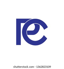 abstract letter rc simple geometric line logo 