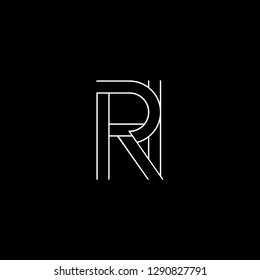 Abstract letter RH HR. Minimal logo design template. Vector letter logo with white and black color.