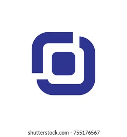 abstract letter rj square shape logo vector