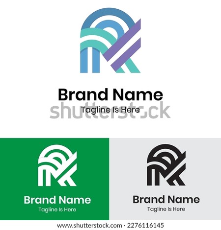 Abstract letter RK logo design