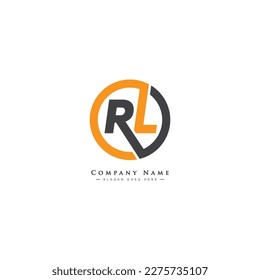Abstract Letter RL Logo - Initial Monogram Template for Alphabet R and L
