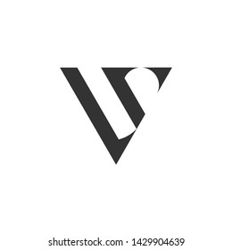 abstract letter rl lr triangle geometric arrow logo vector