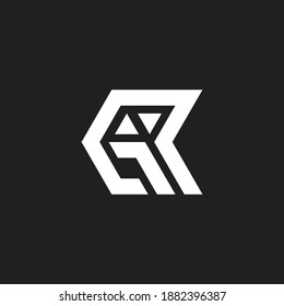 letra abstracta rl simple trípode geométrico mosaico flechas logo vector