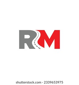 Letra abstracta del logotipo del vector RM. Diseño material, plano, estilo de arte de línea. Icono de la aplicación Letra abstracta RM logo set para el diseño de identidad corporativa aislado en fondo blanco.