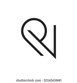 abstract letter rn linked lines logo