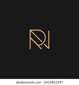 Abstract letter RN logo logo incorporate with abstract typeface in the creative way,