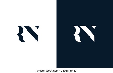 Abstract letter RN logo. This logo icon incorporate with abstract shape in the creative way. Its look like letter R and N.