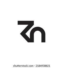abstract letter rn simple line logo vector
