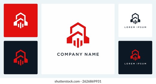 Abstract letter A and rocket logo