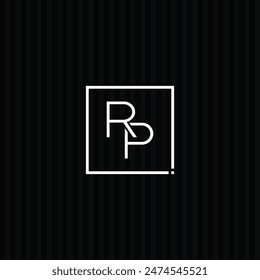 Logo de la letra Abstractas RP - Plantilla inicial del monograma para el alfabeto R y P