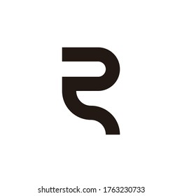 abstract letter rs simple geometric design logo vector