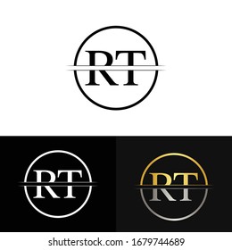 Abstract Letter RT Logo Design Vector Template. RT Letter Logo Design