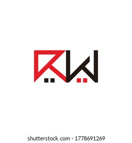 abstract letter rw home estate geometric design symbol logo vector