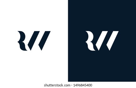 Abstract letter RW logo. This logo icon incorporate with abstract shape in the creative way. Its look like letter R and W.